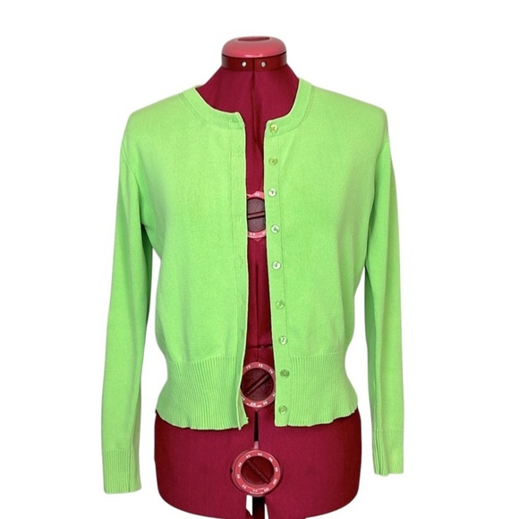 Joseph A Lime Green Cardigan Sweater - Picture 1 of 7
